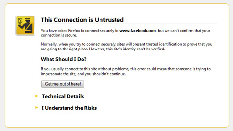 Ce faci cand Facebook-ul iti este blocat de mesajul "This Connection is Untrusted"