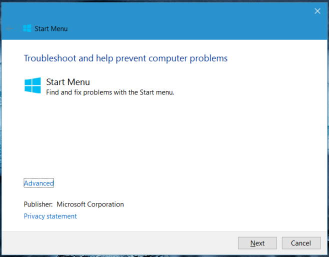 Cum rezolvi probleme din Start Meniu - Windows 10