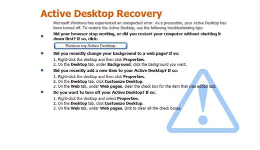 Cum scapam de eroarea Active Desktop Recovery!